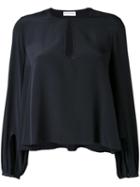 Scanlan Theodore 'cdc' Picot Cropped Blouse, Women's, Size: 8, Black, Silk