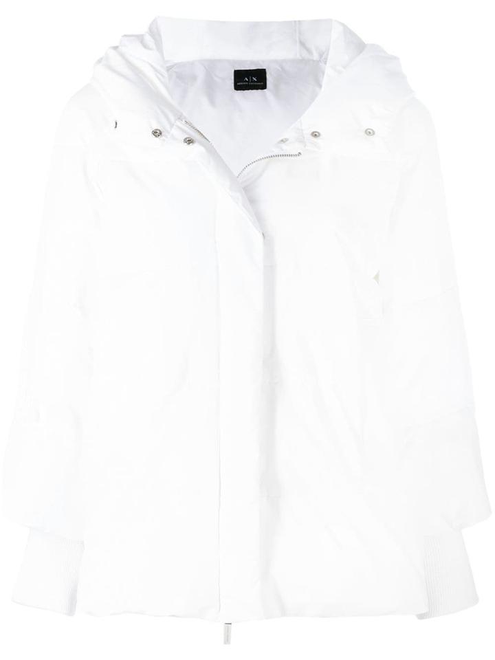 Armani Exchange Hooded Padded Jacket - White