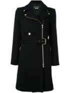 Boutique Moschino Zipped Double Breasted Coat, Women's, Size: 42, Black, Polyamide/acetate/rayon/virgin Wool