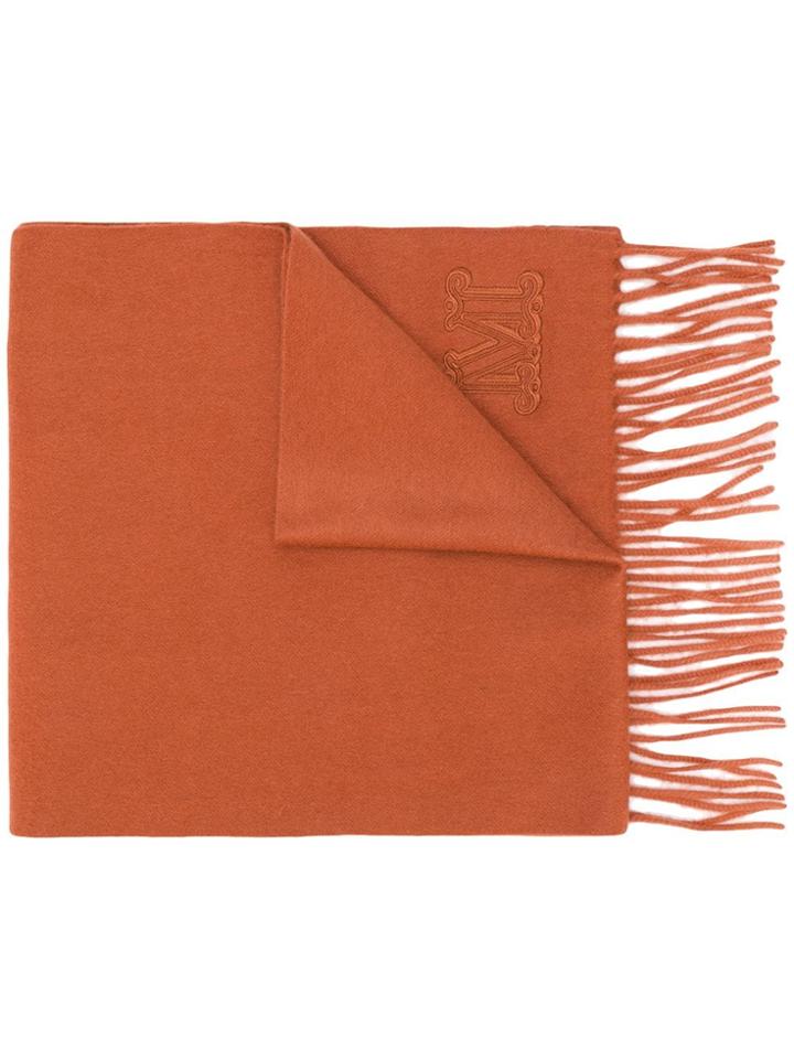 Max Mara Monogrammed Scarf - Brown