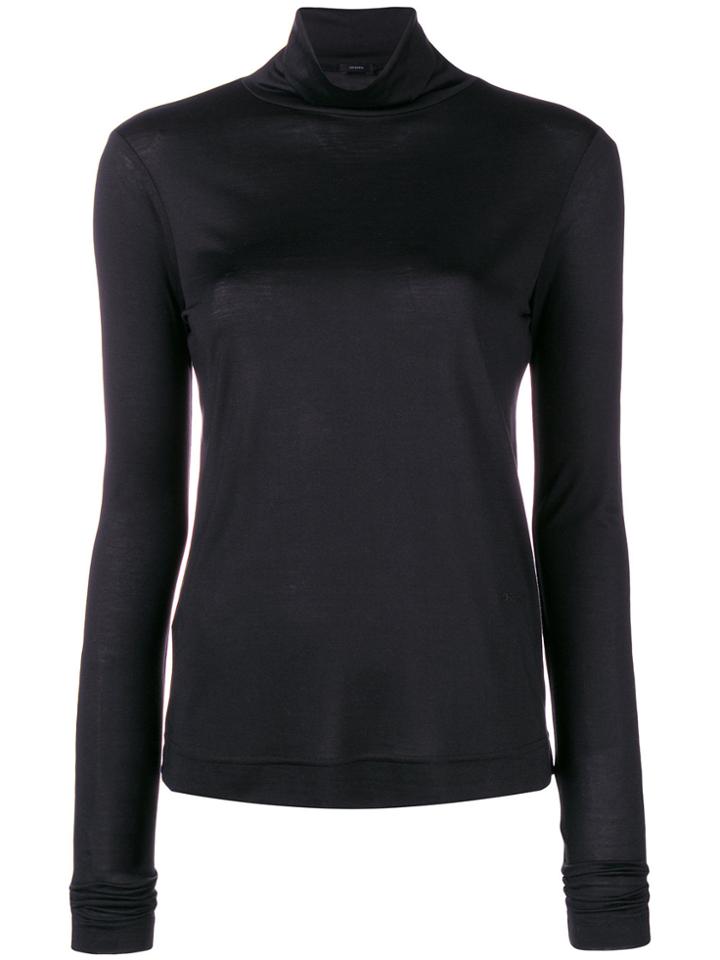 Joseph Roll Neck Top - Black