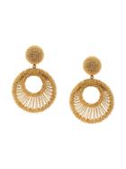 Oscar De La Renta Beaded Hoop Earrings - Gold
