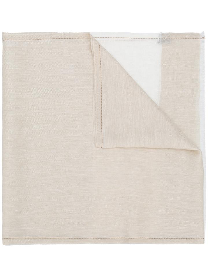 Loro Piana Panelled Frayed Hem Scarf - Nude & Neutrals