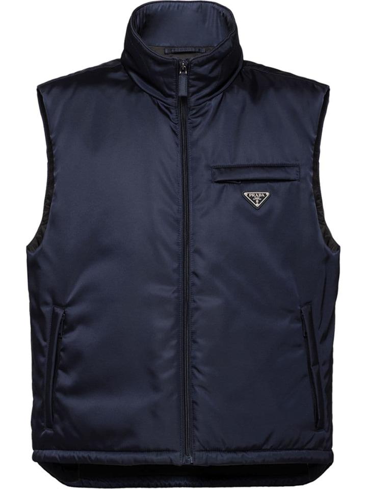 Prada Padded Gabardine Vest - Blue