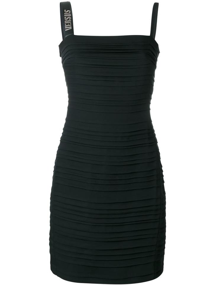 Versus Ribbed Fitted Dress, Women's, Size: 38, Black, Polyester/viscose/polyamide