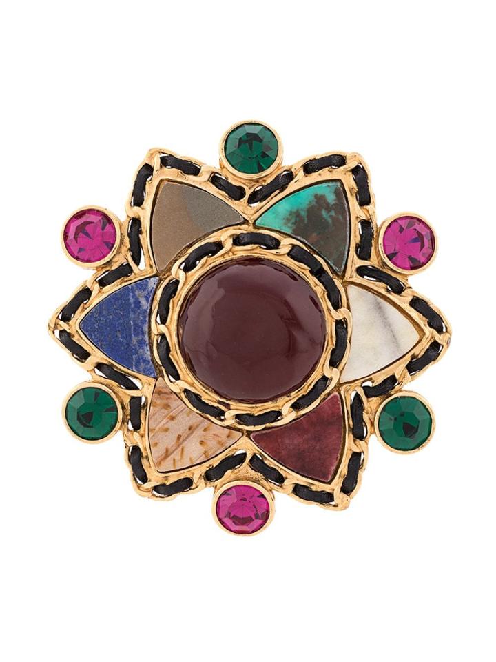 Chanel Pre-owned Flower Motif Brooch - Gold