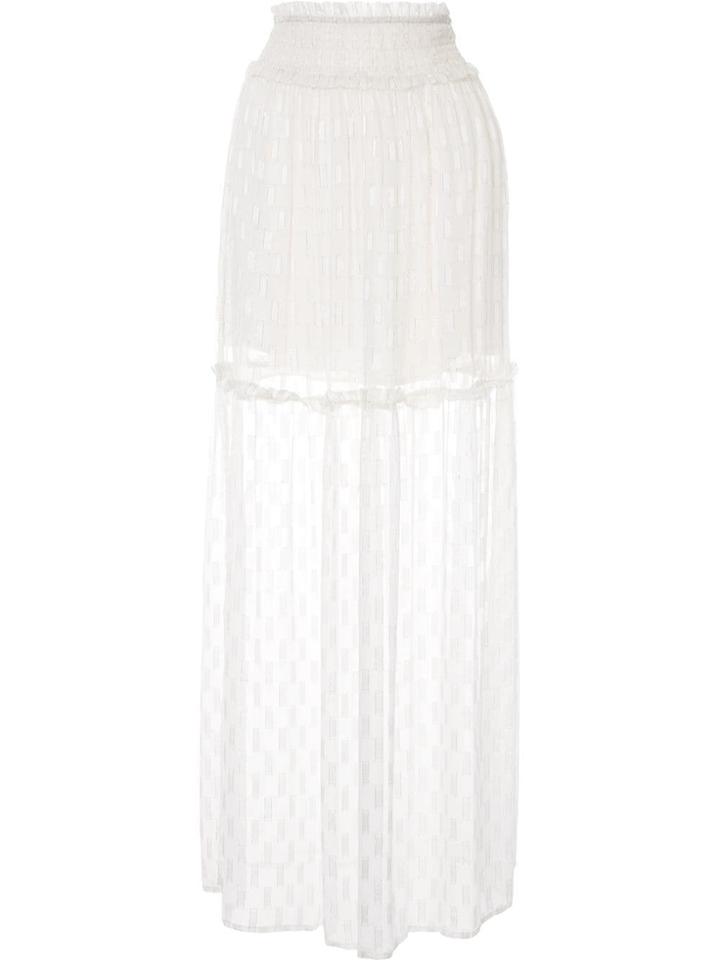 Suboo Lurex Sheer Maxi Skirt - White