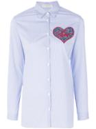 Etro - I Love Paisley Patch Shirt - Women - Cotton/polyamide/spandex/elastane/viscose - 40, Blue, Cotton/polyamide/spandex/elastane/viscose