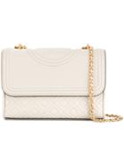 Tory Burch Quilted Foldover Shoulder Bag - White