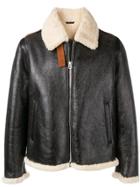 Acne Studios Straight Fit Shearling Jacket - Brown
