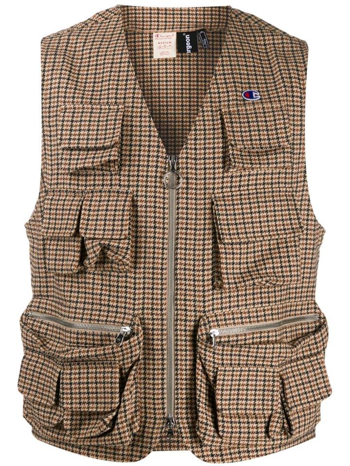 Champion X Clothsurgeon Check Cargo Vest - Neutrals