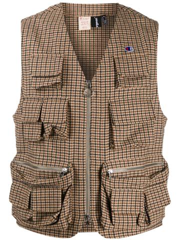 Champion X Clothsurgeon Check Cargo Vest - Neutrals