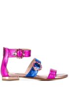 Albano Embellished Buckle Sandals - Pink