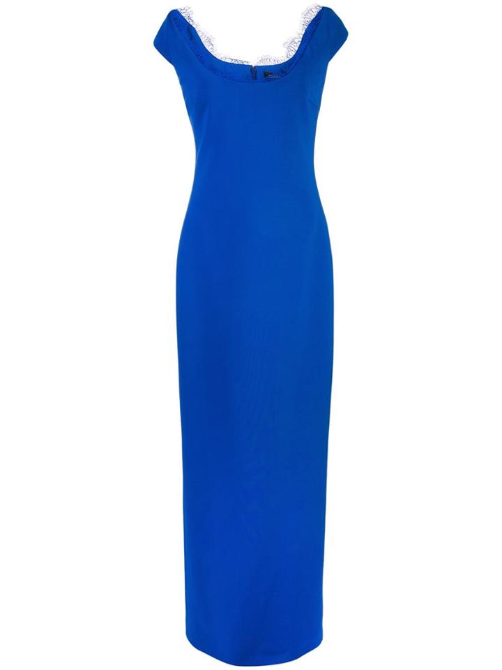 Cushnie Lace Trim Gown - Blue