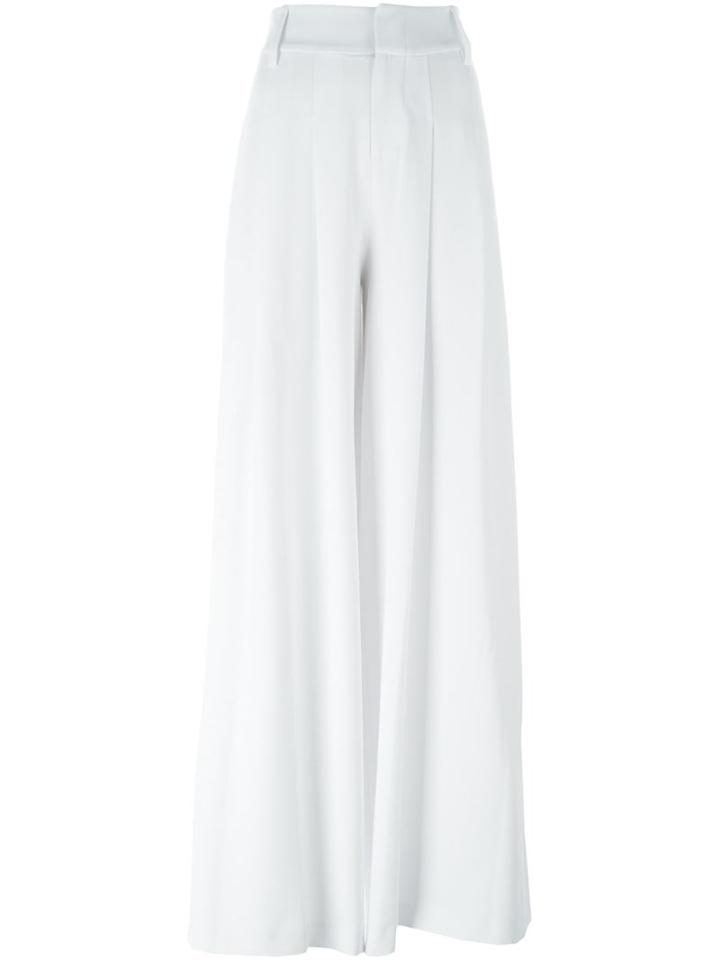 Alice+olivia Wide Leg Trousers, Women's, Size: 38, White, Polyester