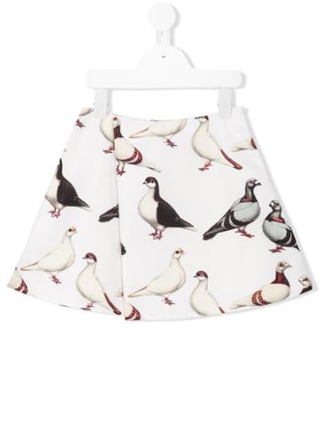 Etiket Pigeon Print Skirt, Girl's, Size: 12 Yrs, White