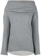Rta Large Collar Sweatshirt, Women's, Size: Medium, Grey, Cotton/polyester
