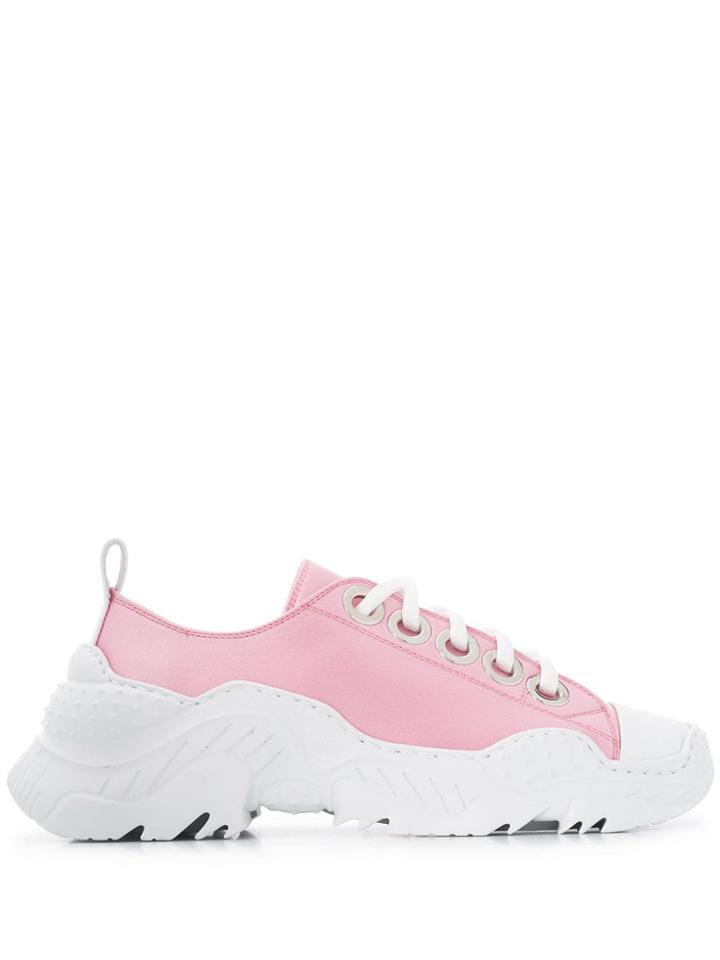 Nº21 Satin Chunky Sole Sneakers - Pink