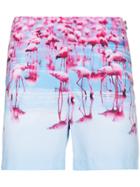 Orlebar Brown Bulldog Flamingo Print Swim Shorts - Blue