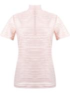 Reinaldo Lourenço High Neck Sheer Striped Blouse