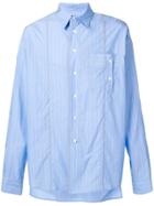 Ader Error Striped High Low Shirt - Blue