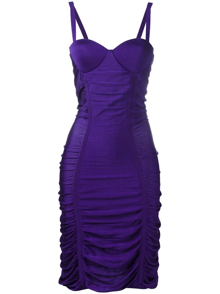 Balmain Ruched Mini Dress, Women's, Size: 36, Pink/purple, Polyamide/viscose