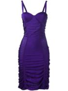 Balmain Ruched Mini Dress, Women's, Size: 36, Pink/purple, Polyamide/viscose