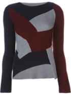 Maison Margiela Asymmetric Patchwork Sweater, Women's, Size: Large, Grey, Polyamide/polyester/wool