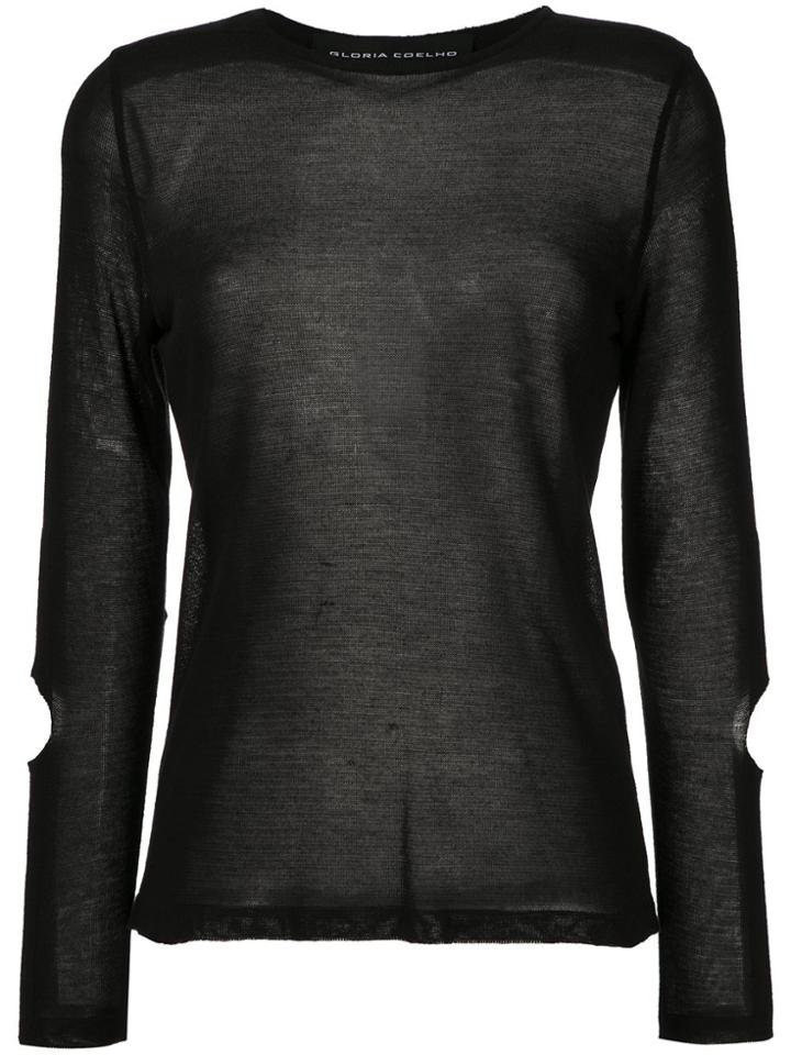 Gloria Coelho Cut Out Details Knit Blouse - Black