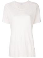 Iro Distressed Linen T-shirt - Pink & Purple