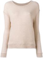 Majestic Filatures Ribbed Trim Jumper, Women's, Size: 3, Nude/neutrals, Cashmere/merino