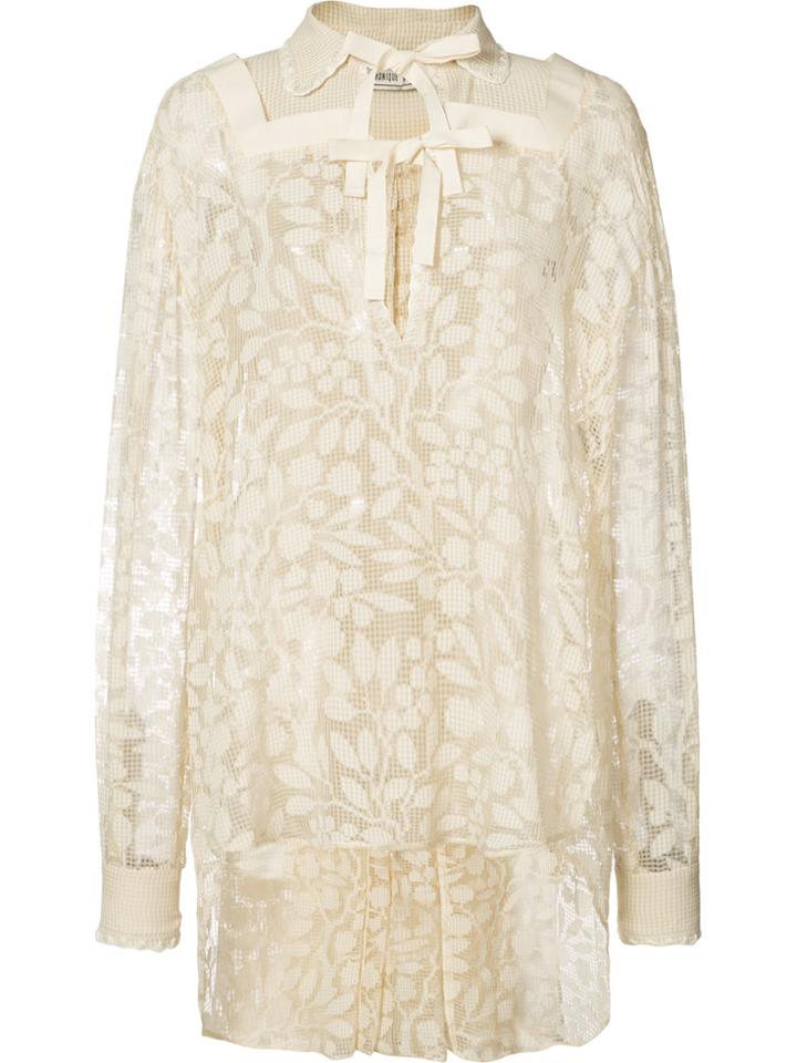 Veronique Branquinho Elongated Back Lace Blouse - White
