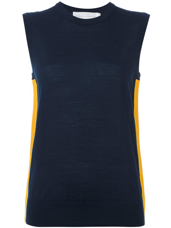 Victoria Victoria Beckham Contrast Side Stripe Top - Blue