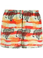 Yves Saint Laurent Pre-owned Tiger Print Swim Shorts - Green