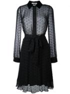 Givenchy Star Embellished Sheer Shirt Dress, Women's, Size: 38, Black, Silk/viscose