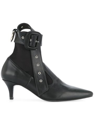 Nina Zarqua Buckle Strap Detailed Ankle Boots - Black
