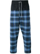 Vivienne Westwood Anglomania Plaid Cropped Trousers, Men's, Size: 46, Blue, Cotton/linen/flax/spandex/elastane