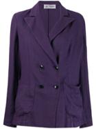 Barena Peaked Lapel Blazer Jacket - Purple