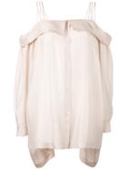 Erika Cavallini - Oversized Blouse - Women - Silk - M, Nude/neutrals, Silk