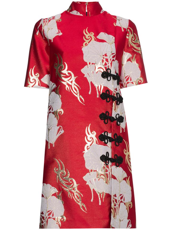 Beau Souci High Neck Embroidered Mini Dress