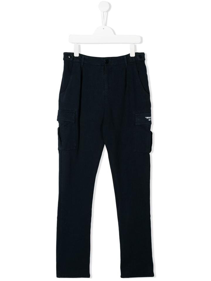 Paolo Pecora Kids Straight Leg Cargo Trousers - Blue