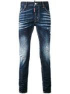 Dsquared2 - Faded Slim Fit Jeans - Men - Cotton/calf Leather/polyester/spandex/elastane - 44, Blue, Cotton/calf Leather/polyester/spandex/elastane