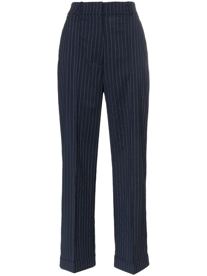 Racil Charlie Pinstripe Wool Trousers - Blue