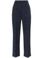 Racil Charlie Pinstripe Wool Trousers - Blue