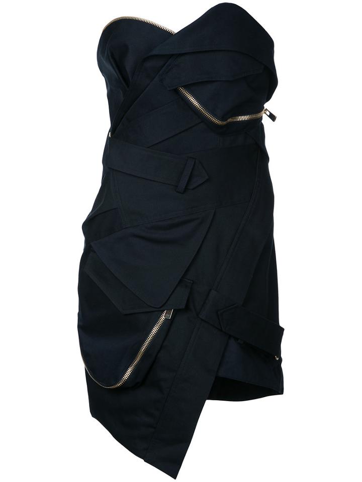 Alexandre Vauthier - Bustier Mini Dress - Women - Cotton - 40, Black, Cotton