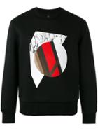 Neil Barrett Geometric Print Sweatshirt, Men's, Size: Xs, Black, Viscose/polyurethane