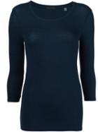 Atm Anthony Thomas Melillo 'ballet Neck' Ribbed Top, Women's, Size: Medium, Blue, Spandex/elastane/modal