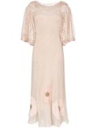 One Vintage Floral Appliqué Maxi-dress - Pink