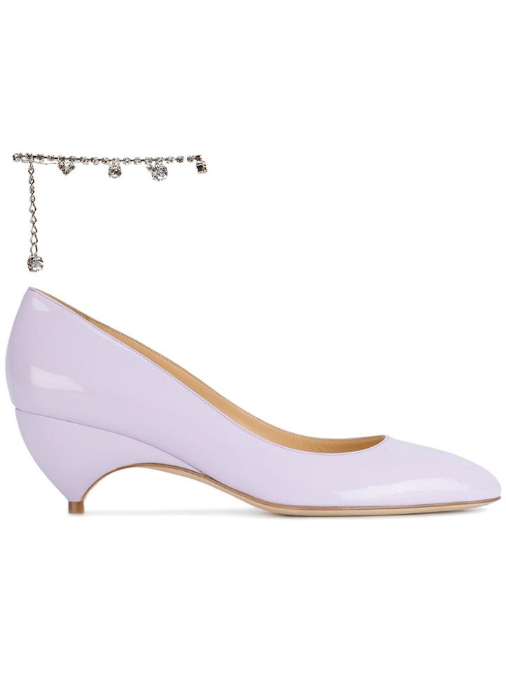 Liudmila X Avigail Anklet Patent Leather 60 Pumps - Pink & Purple