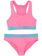 Calvin Klein Kids Teen Logo Stripe Bikini - Pink